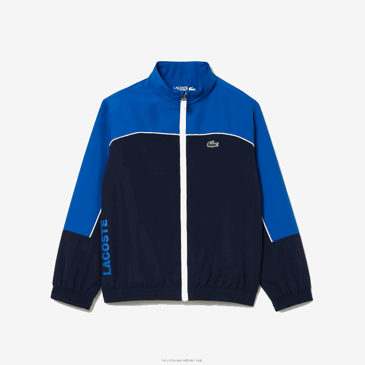Lacoste sport trainingspak met kleurvlakken 0828H3209 marineblauw 976 jongens