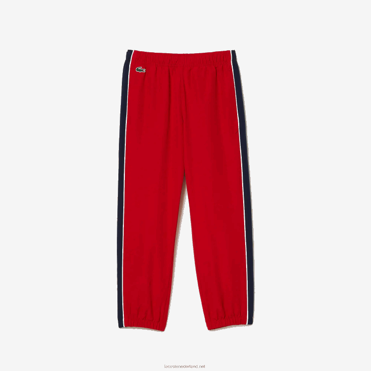 Lacoste sport trainingspak met kleurvlakken 0828H3210 rood marineblauw 528 jongens