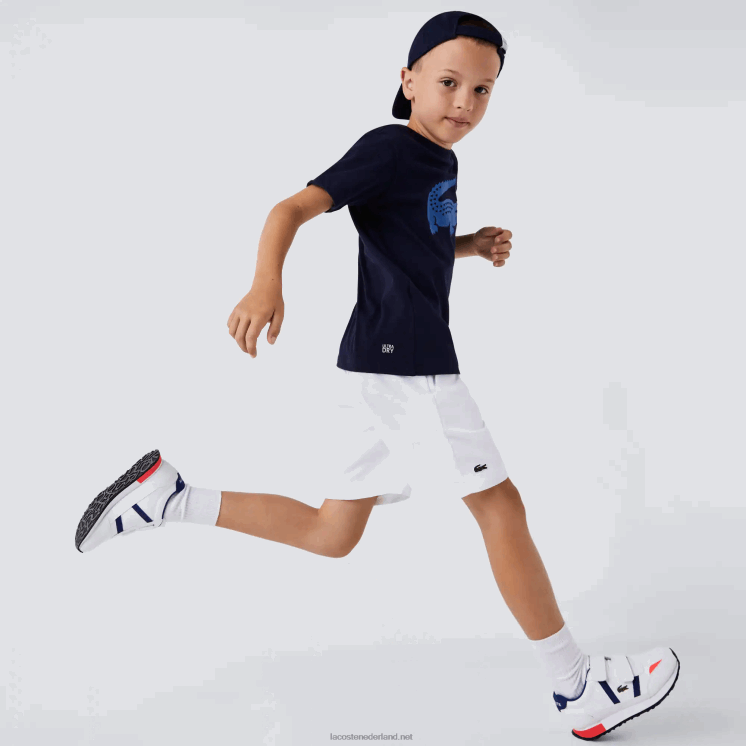 Lacoste sportieve diamanten korte broek 0828H3074 wit 001 kinderen