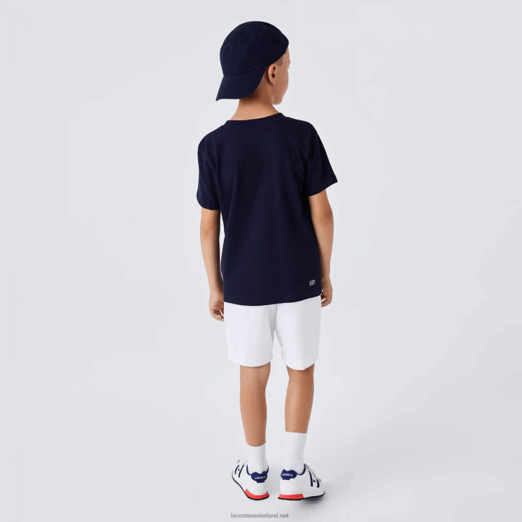 Lacoste sportieve diamanten korte broek 0828H3074 wit 001 kinderen