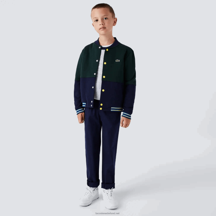 Lacoste stretch katoenen gabardine chino 0828H3269 marineblauw 166 jongens
