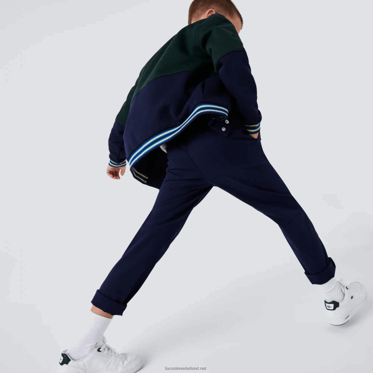 Lacoste stretch katoenen gabardine chino 0828H3269 marineblauw 166 jongens