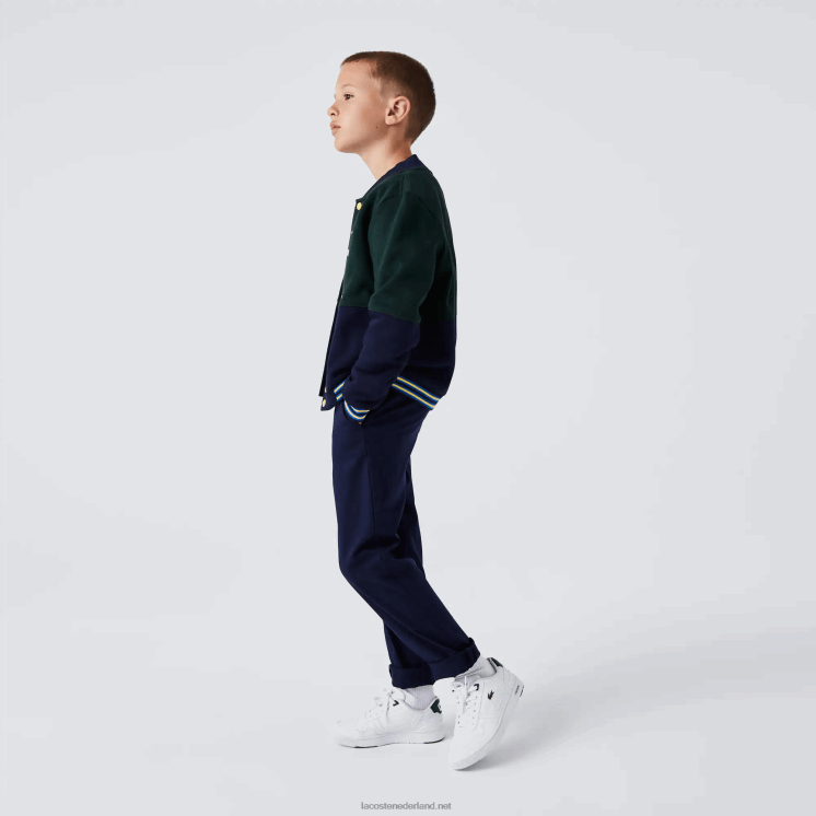 Lacoste stretch katoenen gabardine chino 0828H3269 marineblauw 166 jongens