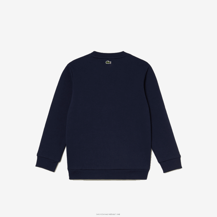 Lacoste sweatshirt met contrasterend colorblock-logo 0828H3055 marineblauw wit 525 kinderen