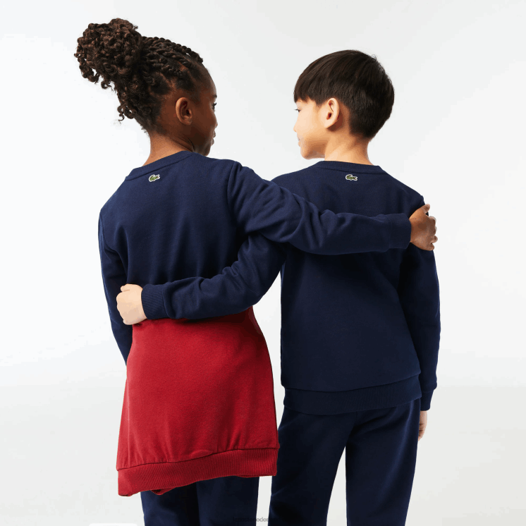 Lacoste sweatshirt met contrasterend colorblock-logo 0828H3056 marineblauw 166 kinderen