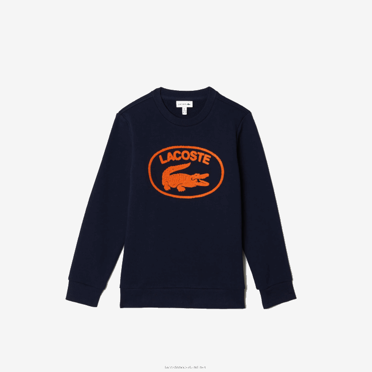 Lacoste sweatshirt met contrasterend colorblock-logo 0828H3056 marineblauw 166 kinderen