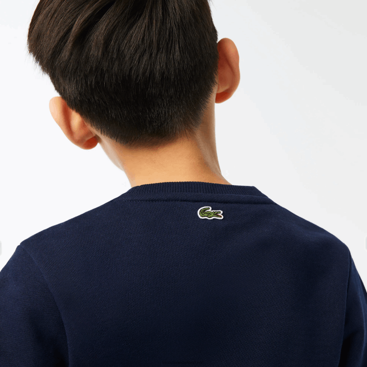 Lacoste sweatshirt met contrasterend colorblock-logo 0828H3056 marineblauw 166 kinderen