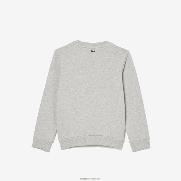 Lacoste sweatshirt met contrasterend colorblock-logo 0828H3057 grijze chine ca kinderen