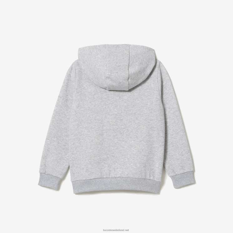 Lacoste sweatshirt met rits en capuchon met merknaam 0828H3184 grijze chine ca jongens