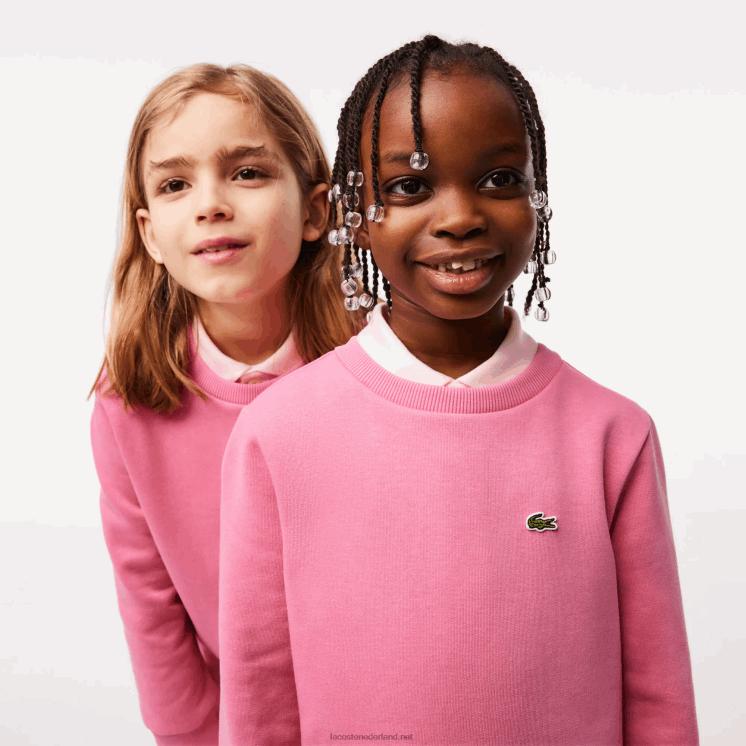 Lacoste sweatshirt van biologisch katoenen flanel 0828H3051 roze 2r3 kinderen