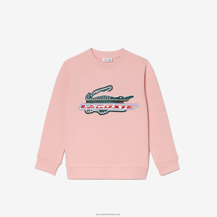 Lacoste sweatshirt van biologisch katoenfleece 0828H3049 roze kf9 kinderen