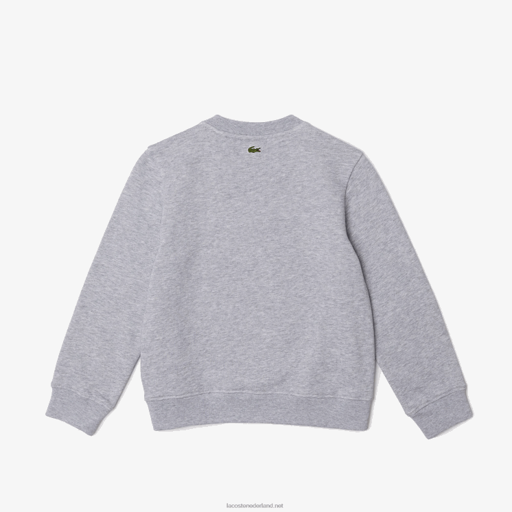 Lacoste sweatshirt van biologisch katoenfleece 0828H3050 grijze chine ca kinderen