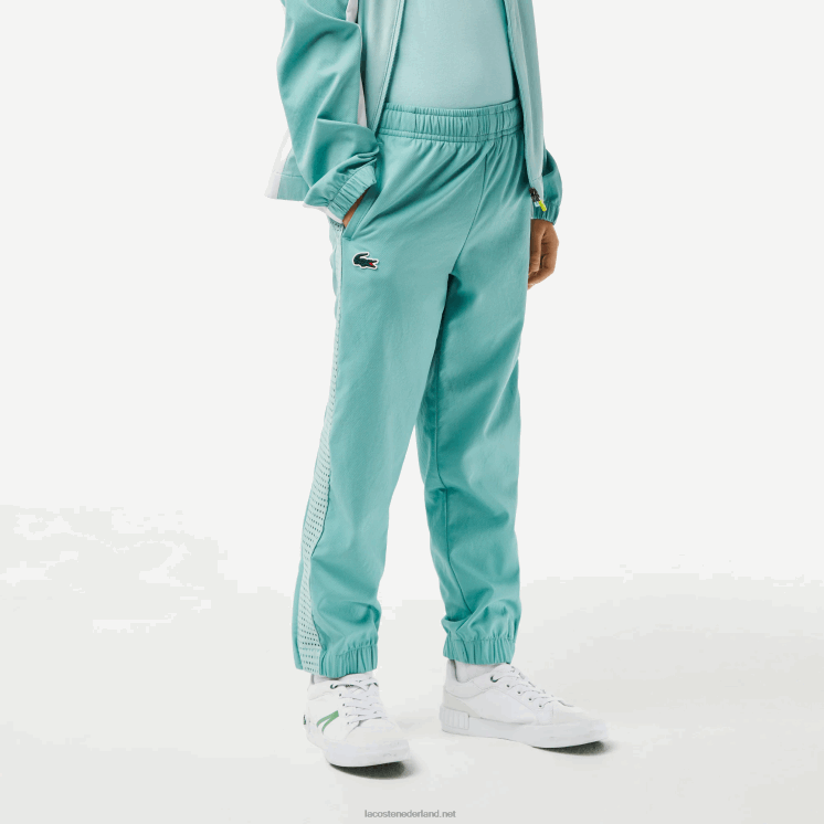 Lacoste tennis joggingbroek met kleurvlakken 0828H3046 lichtgroen wit geel xia jongens