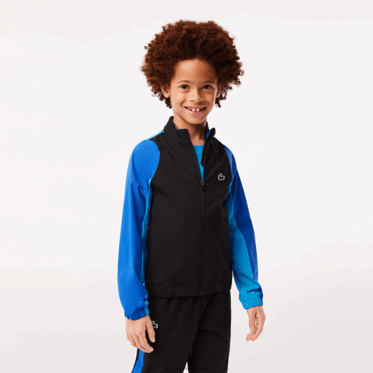 Lacoste tennis joggingbroek met kleurvlakken 0828H3047 zwart blauw geel av jongens