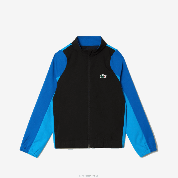 Lacoste tennis joggingbroek met kleurvlakken 0828H3047 zwart blauw geel av jongens