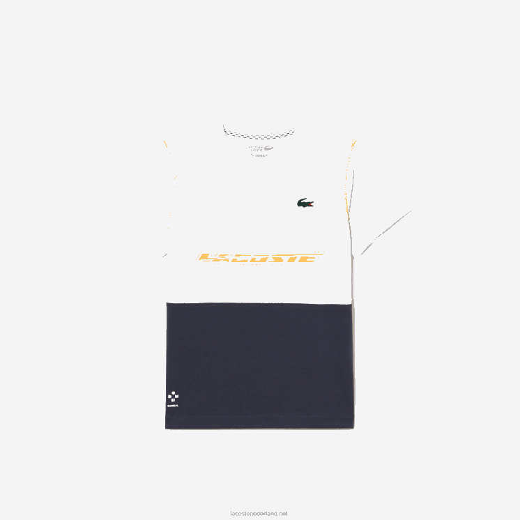 Lacoste tennis x daniil medvedev jersey t-shirt 0828H3005 wit blauw oranje wyi jongens