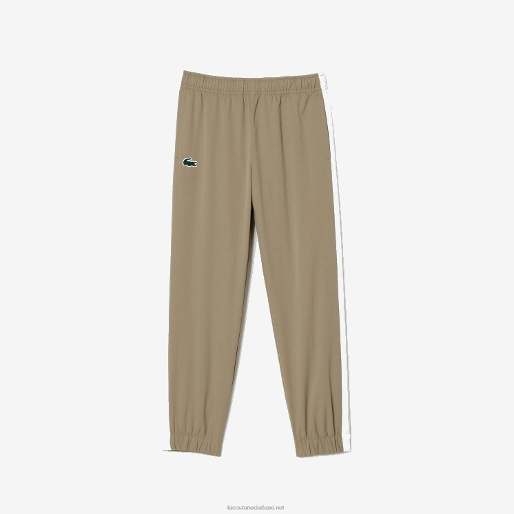 Lacoste tennis x daniil medvedev joggingbroek 0828H3042 beige wit blauw oranje schrift jongens
