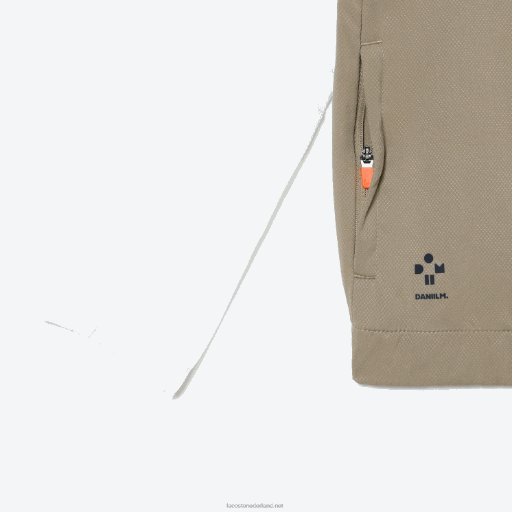 Lacoste tennis x daniil medvedev joggingbroek 0828H3042 beige wit blauw oranje schrift jongens