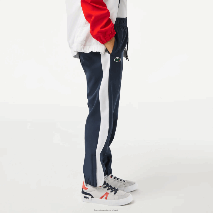 Lacoste tennis x daniil medvedev joggingbroek 0828H3043 rood wit blauw cf1 jongens