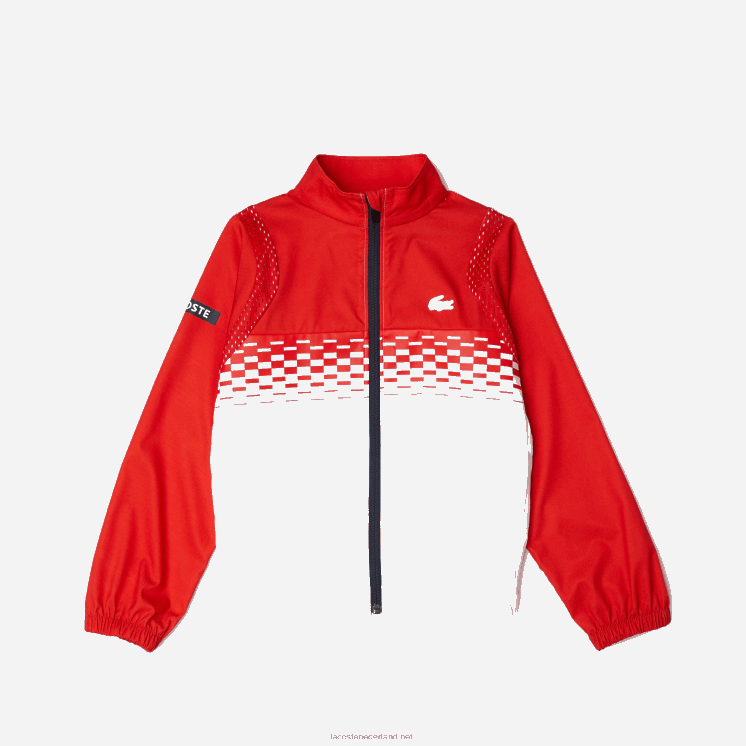 Lacoste tennis x daniil medvedev joggingbroek 0828H3043 rood wit blauw cf1 jongens