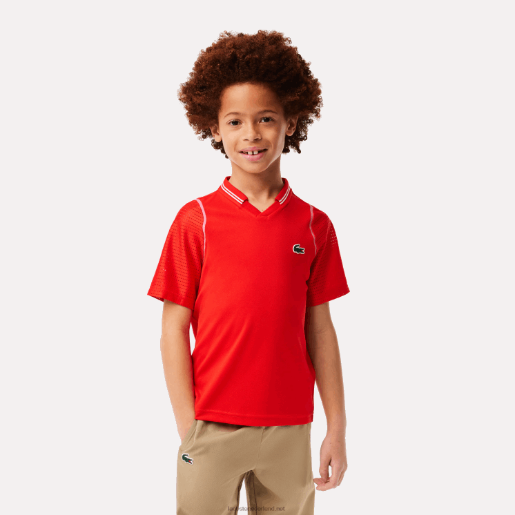 Lacoste tennis x daniil medvedev ultradroge polo 0828H3012 rode s5h jongens