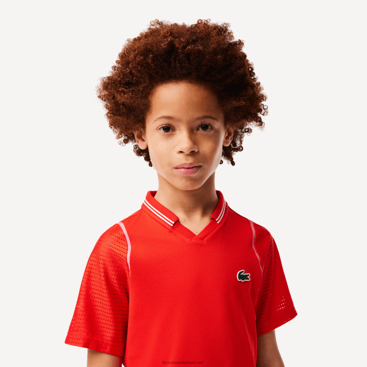 Lacoste tennis x daniil medvedev ultradroge polo 0828H3012 rode s5h jongens