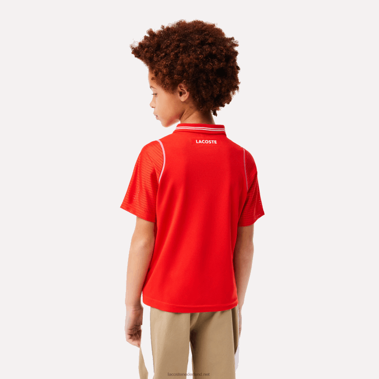 Lacoste tennis x daniil medvedev ultradroge polo 0828H3012 rode s5h jongens