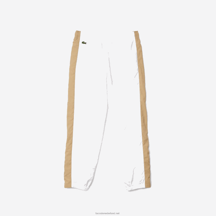 Lacoste trainingsbroek met contrasterende band 0828H3224 witbeige wn5 kinderen