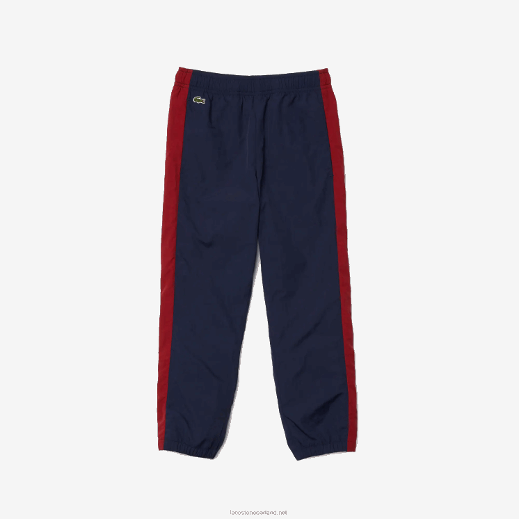Lacoste trainingsbroek met contrasterende band 0828H3225 marineblauw bordeaux lub kinderen