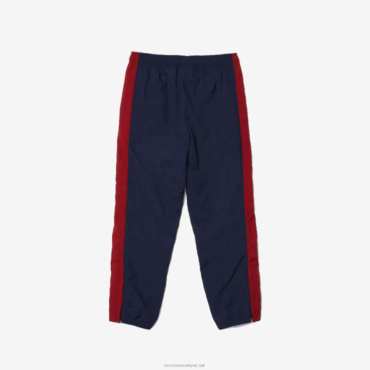 Lacoste trainingsbroek met contrasterende band 0828H3225 marineblauw bordeaux lub kinderen