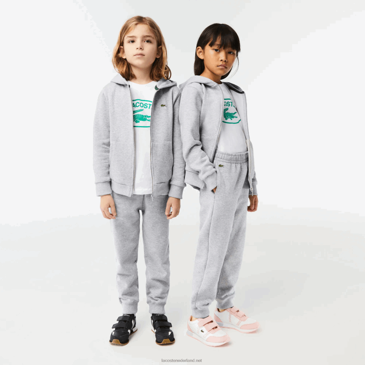 Lacoste trainingsbroek met kleurvlakken 0828H3198 grijze chine ca kinderen