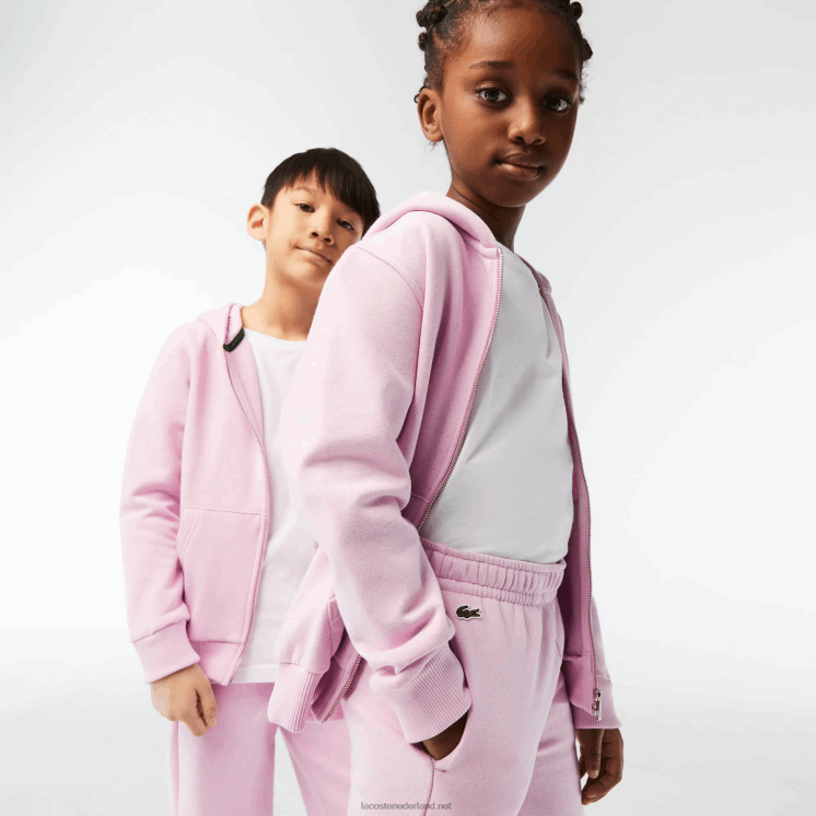 Lacoste trainingsbroek met kleurvlakken 0828H3212 roze z4h kinderen