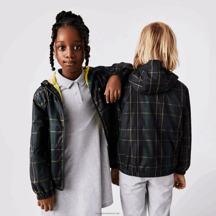 Lacoste waterafstotend windjack 0828H3262 marineblauw groen geel 9dw kinderen