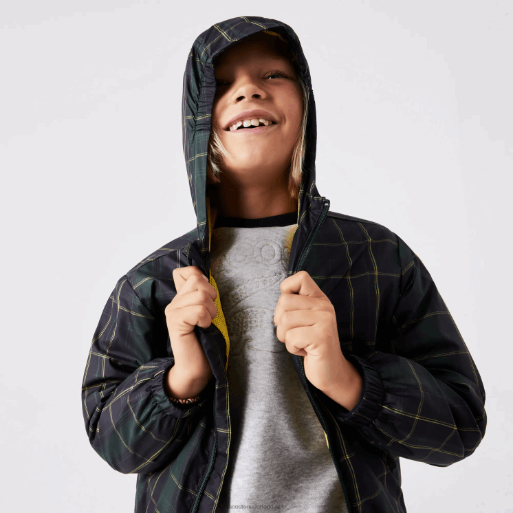 Lacoste waterafstotend windjack 0828H3262 marineblauw groen geel 9dw kinderen