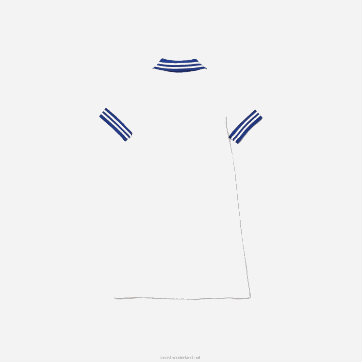 Lacoste geborduurde piqué polojurk 0828H3295 wit blauw nv meisjes