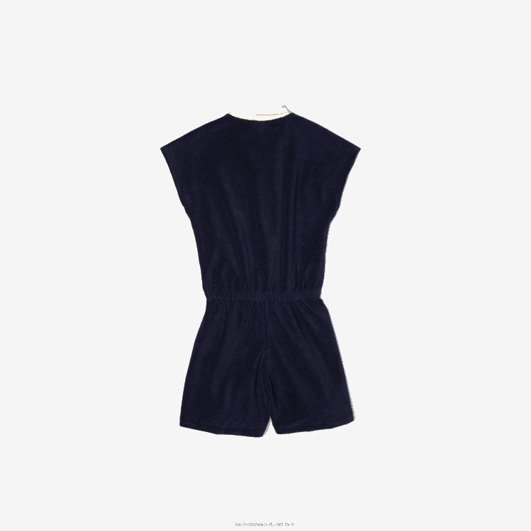 Lacoste badstof katoenen playsuit 0828H3307 marineblauw geel wit gsw meisjes