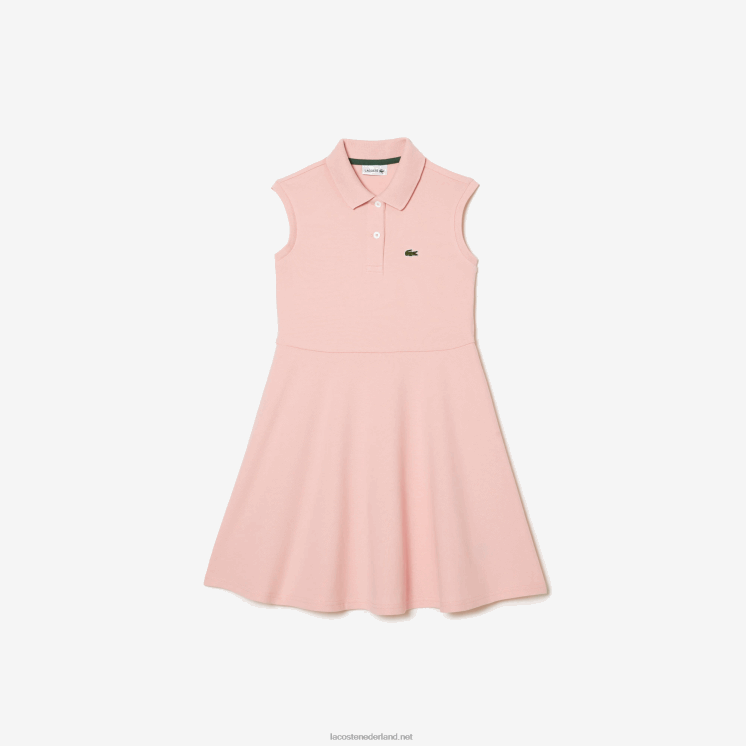 Lacoste fit & flare stretch piqué polojurk 0828H3077 roze kf9 meisjes