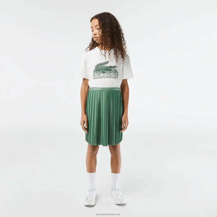 Lacoste geplooide jersey rok 0828H3090 kaki groen kx5 meisjes