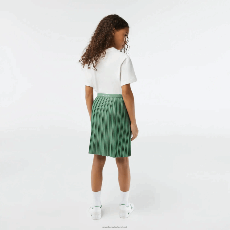 Lacoste geplooide jersey rok 0828H3090 kaki groen kx5 meisjes