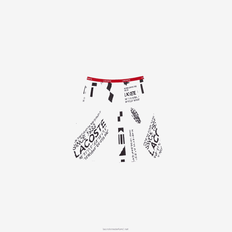 Lacoste jersey plooirok 0828H3291 wit 001 meisjes