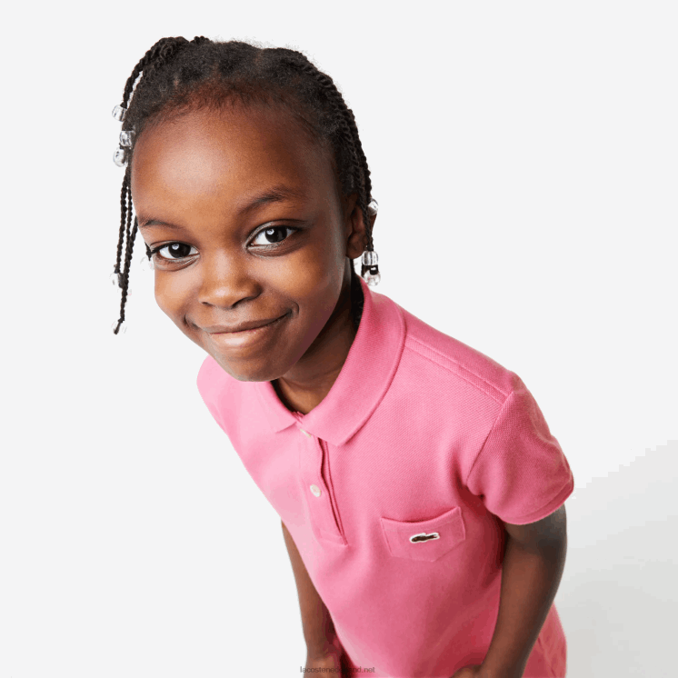 Lacoste katoenen polojurk 0828H3081 roze 2r3 meisjes