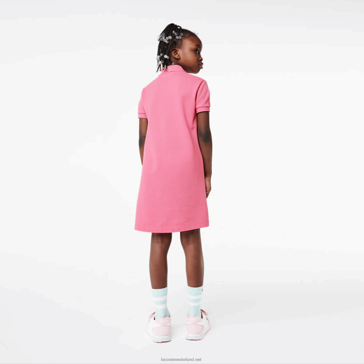 Lacoste katoenen polojurk 0828H3081 roze 2r3 meisjes
