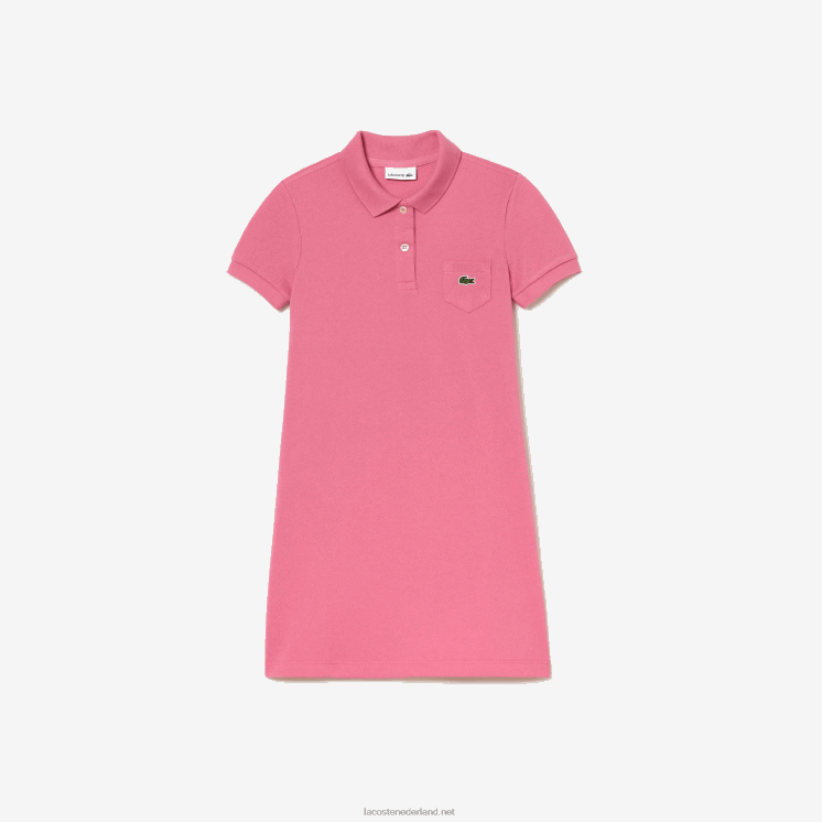 Lacoste katoenen polojurk 0828H3081 roze 2r3 meisjes