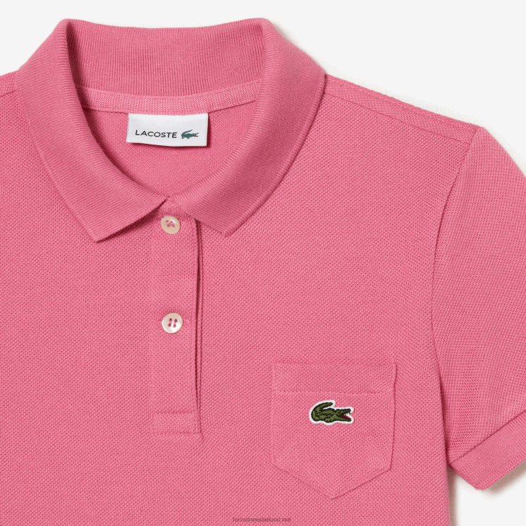 Lacoste katoenen polojurk 0828H3081 roze 2r3 meisjes