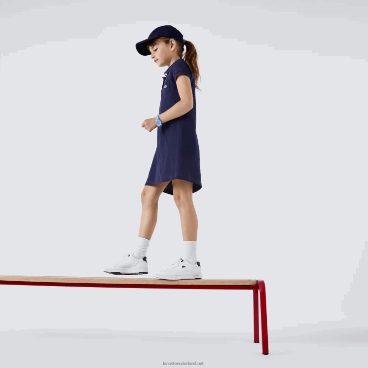 Lacoste katoenen polojurk 0828H3083 marineblauw 166 meisjes
