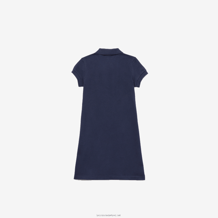 Lacoste katoenen polojurk 0828H3083 marineblauw 166 meisjes