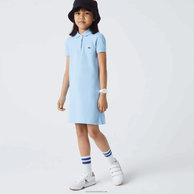 Lacoste katoenen polojurk 0828H3094 blauwe hbp meisjes
