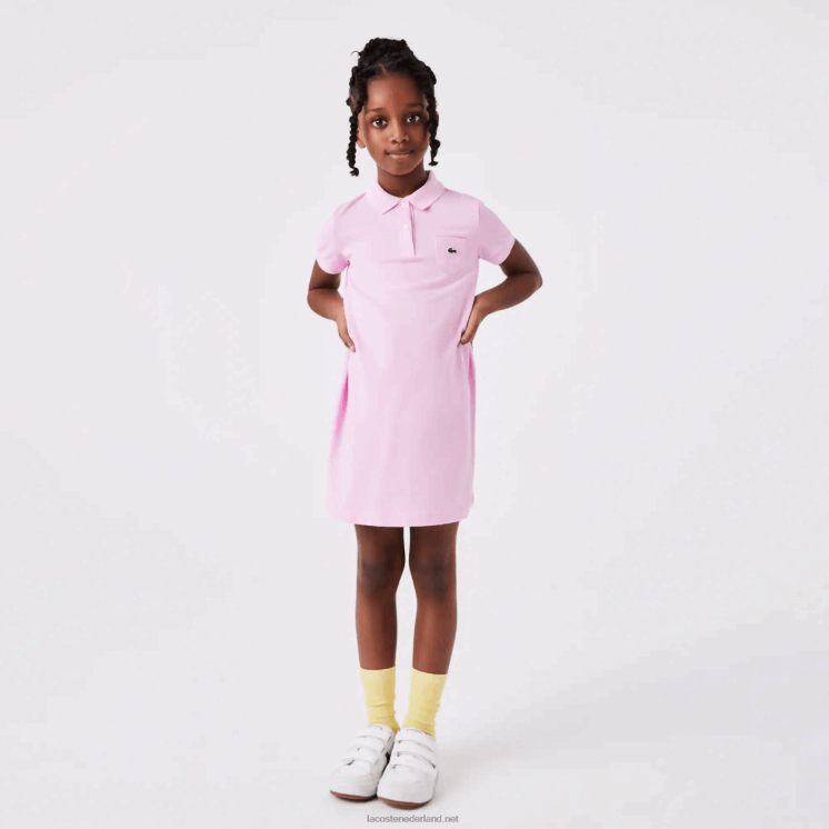 Lacoste katoenen polojurk 0828H3288 roze z4h meisjes