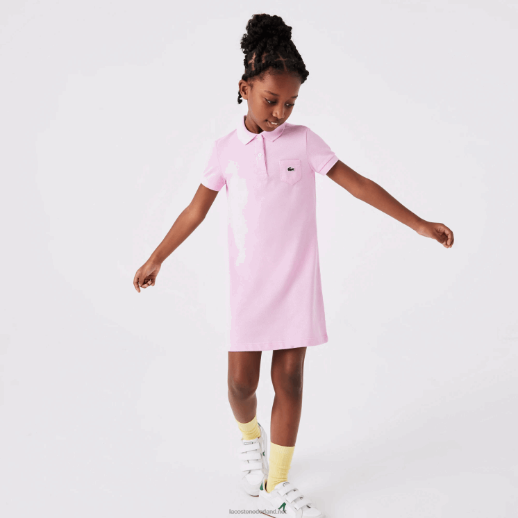 Lacoste katoenen polojurk 0828H3288 roze z4h meisjes