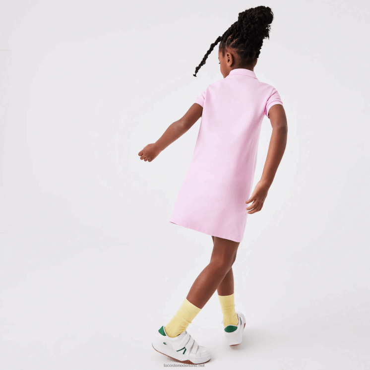 Lacoste katoenen polojurk 0828H3288 roze z4h meisjes